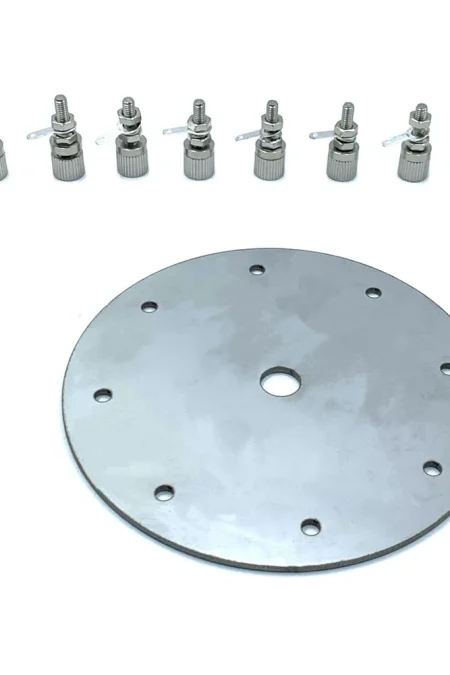 Stainless Steel Ground Plate for GP Antenna 11cm Diameter 8 Terminal Connectors Compatible with JPC12 PAC12 Shortwave Si