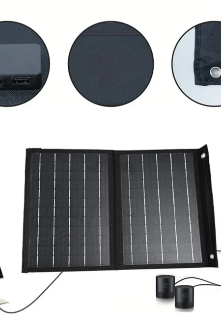 IPRee 10W 5V Portable Solar Panel Folding Bag Waterproof Dual USB Port Charger Mobile Power Bank for Phone Battery Outdo