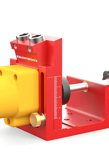 ENJOYWOOD Pocket Hole Jig with Dust Vaccum Adapter Dual Scales 9.5mm Drill Bit Set for Woodworking Aluminum DIY Carpentr