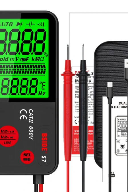 BSIDE S7 Smart USB Charge Multimeter Digital Profesional AC DC Voltage Tester Auto Range Resistance Hz NCV True RMS Digi