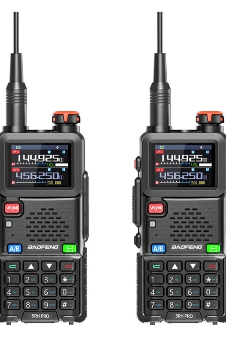 2Pcs BAOFENG UV-5RH PRO Walkie Talkie 10W GPS 640 Channels Type-C Charging NOAA Weather Radio EU Plug