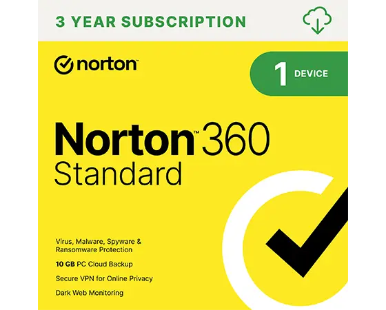 Lenovo Norton 360 Standard for 1 Device – Antivirus, VPN, and Advanced AI-powered Scam Protection, 3-Year Subscription